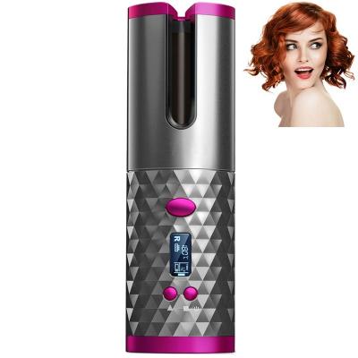 China Wave Hair Curling New Design Customized Wireless Colors Temperature Adjustable USB Hair Curler Filling Auto Rotating Crimper Curling Iron for sale