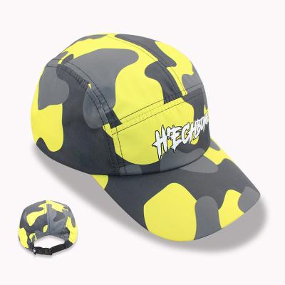 China breathable & New Style Waterproof 100% Cotton Printed Five-panel Hat Baseball Cap for sale