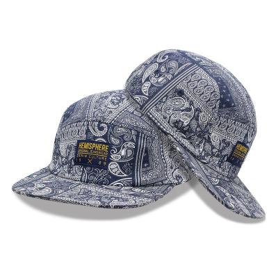 China FL-053 COMMON factory custom transfer printing logo whole cap for 5 panel polyester snapback hat with both women and man for sale