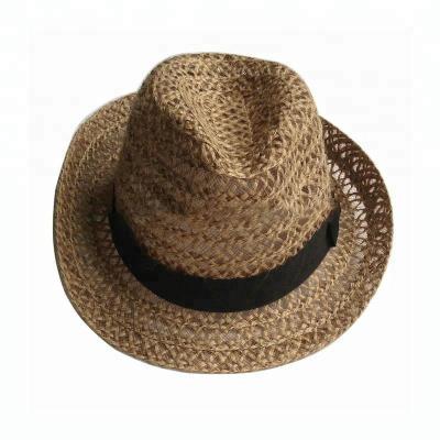 China Character Fashion Customized Straw Mesh Triangle Hat /Men's Hat Fedora Hats for sale