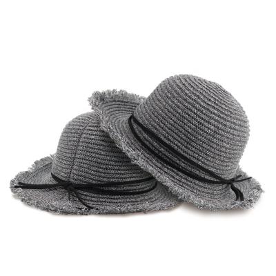 China Unique Design Fedora Woven Bucket Straw Hat Fashion Wool Felt Hat Fashion High Quality Custom Striped For Women for sale