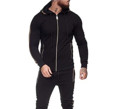 China New 2 Piece Mens Breathable Hoodie And Tracker Set Sports Gym Tracksuits For Men Zip Up Hoodie for sale