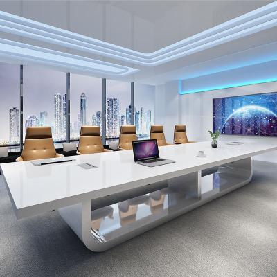 China Modern Rectangle Office Meeting Room Table Design Office Conference Table Modern Commercial Long Working Furniture Office Furniture Wood for sale