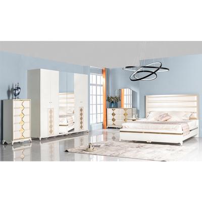 China Dongguan Factory Price Hypoallergenic Modern Bed Room Set Middle Eastern Style Funiture Luxury Bedroom With Cabinet for sale