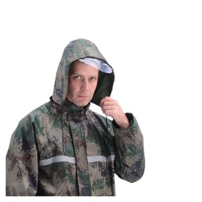 China 3D Cut Men Rain Coat Environmentally Friendly Hooded Water Activate Safety Gaurds Rain Coat for sale