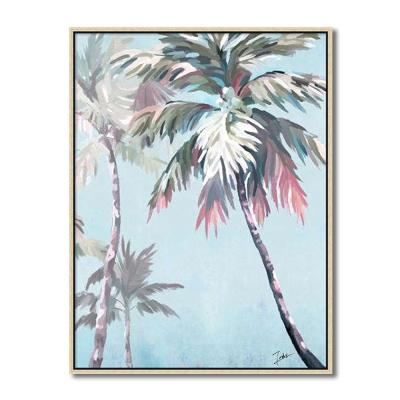 China Environmental Materials Subtract Wall Art Home Decor Tree Landscape Art Tee Painting Watercolor Coconut for sale