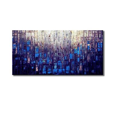 China Large Size Eco-friendly Abstract Painting Blue Canvas Art 3d Palette Knife Painting For Home Decor for sale