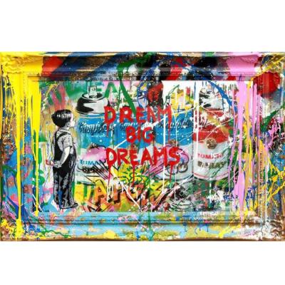 China POP Wall Art Oil Canvas Hand Painting Modern Funny Street Art Graffiti Oil Printed for sale