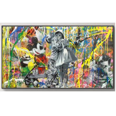 China POP Wall Art Oil Canvas Pictures Modern Funny Girl Graffiti Printed Street Art Or Hand Painting for sale