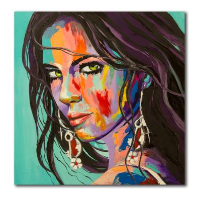 China Custom Waterproof+ECO-Friendly Abstract Canvas Art Portrait Figure Palette Knife Painting For Living Room Bedroom Wall Decor for sale