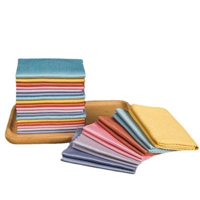 China Kitchen Anti Stored Grease Wiping Rags Cloth Cleaning Dish Home Cleaning Towel Efficient Fish Scale Wipe for sale