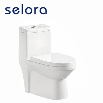 China Double-Flow Porcelain Factory Ceramic Sitting WC Public Toilet With Soft Narrow Seat for sale