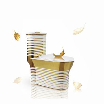 China Customized Siphonic Double-flush Color Gold Plated Toilet With Universal Design for sale