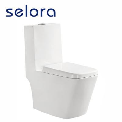 China Double-flush Foshan Meiyujia Square White Color Bathroom One Piece Toilet Bowl for sale