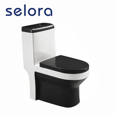 China White And Black Color Double-flush China Manufacturer Bathroom Sanitary Ware Toilet for sale