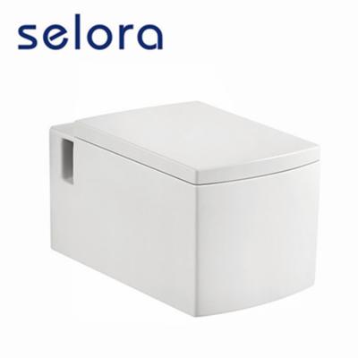 China Wall-Mounted Installation Type Ceramic Trap Double-Flow Square Toilet for sale