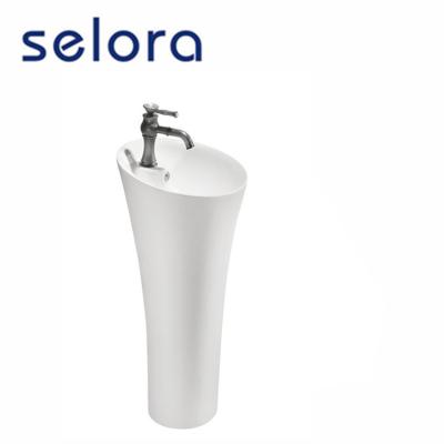 China Good Design Bathroom Hand Sink Cylindrical Pedestal Sink for sale