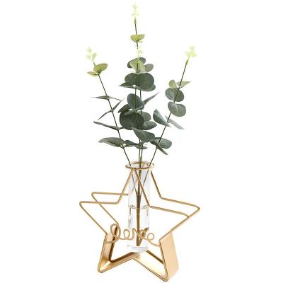 China Minimalist Nordic Institute of Statistics Style Metal Planter Pot Glass Flower Pot Home Decor for Living Room for sale