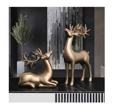 China High Quality China Handcrafted Polyresin Christmas Elk Resin Animal Figurine Art Ornaments for sale