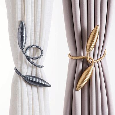 China Art Decor Arbitrary Shape Strong Plush Alloy Belts Curtain Tiebacks Plush Alloy Sashes Curtain Barrier Rods Hanging Accessories for sale