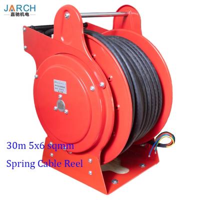 China Telecommunication 30m Spring Reel Loaded Rope Cable Reels For AGV Trolley Power Supply 10m Cable Reel Mechanism for sale