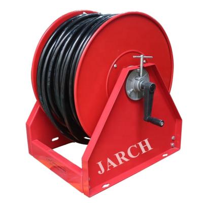 China 100m Fire Hose Reel Adjustable Drum Automatic Hose Reel Irrigation with Manual Handle Hose Reel Holder for sale