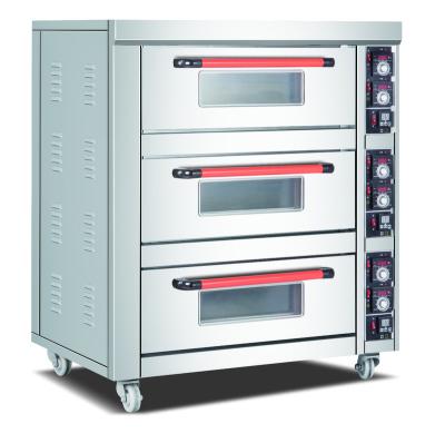 China Hotels Sinochef 3 Platform 6 Trays Electric Large Oven Bakery Hot Sale for sale