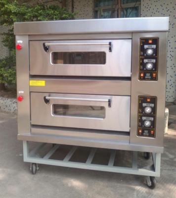 China Bread Double Deck 4 Trays Baking Bread Gas Oven For Sale for sale