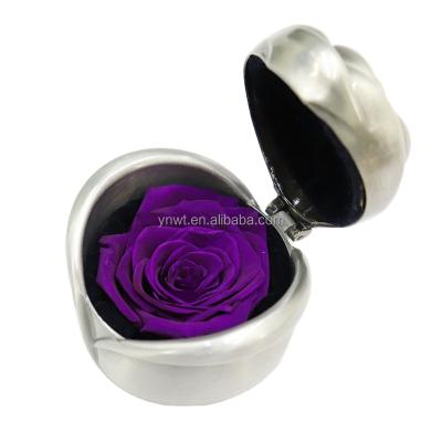 China Hot-selling Real Preserved Box Romantic Preserved Rose Jewelry Box Rose Jewelry Box Rose Flower with Handle for sale