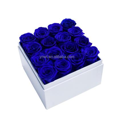 China Square Box Rose Luxury Square Box For Preserved Home Decoration Preserved Rose Flower Packaging Gift Box With Lid for sale