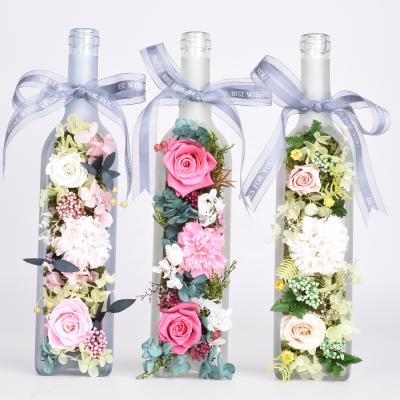 China Gift Item Manufacturer Making Preserved Roses In Wine Bottle Flower Roses Preserved Gift Item List For Wife Consult Customer Service for details for sale