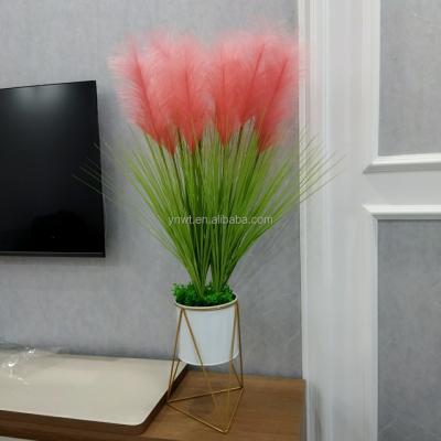 China Hot Selling Simulation Real Tubular Grass Flower Living Room Floor Decoration Romantic Satin Reed Ribbon Large for sale