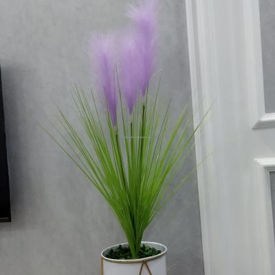 China Real romantic simulation of ribbon satin reed of foxtail home large tubular Nordic ornaments wedding dried flowers for sale