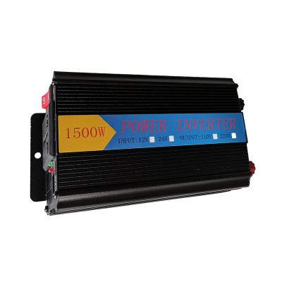 China Hot Sale 1500W Home Appliance Pure Sine Wave Solar Power Inverter 12V/24V DC AC 110/220V Off Grid Inverter For RV, Home Solar System for sale