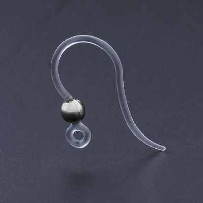 China Fashionable Hypoallergenic Resin Earring Hook Plastic Earring Wire With Rhodium Ball for sale