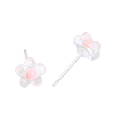 China CLASSIC cute little girl earrings stud earrings for women resin ear cut plum transparent earrings for sale