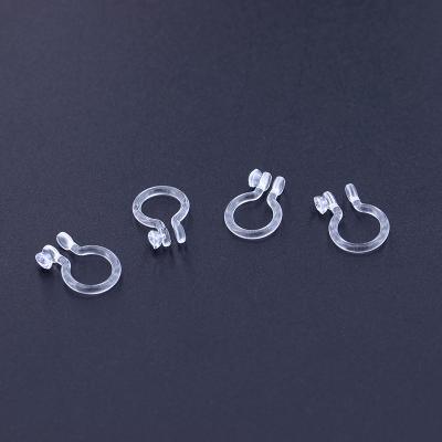 China CZ Trendy White Stone U Shaped Clip Invisible Plastic Earrings for sale