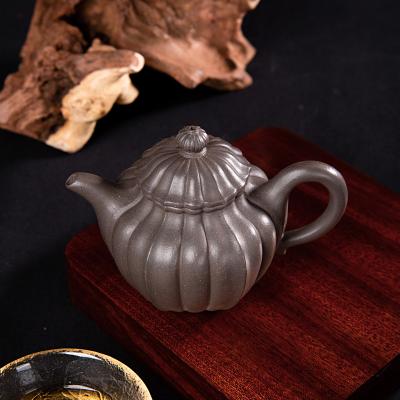 China Autumn Viable Semi Handmade Ribbed Water Purple Yixing Clay Teapot 003 for sale