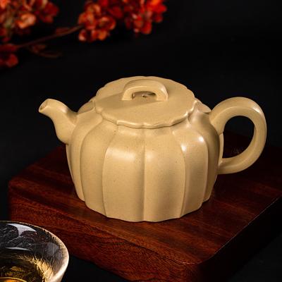 China Sustainable Bridge Semi Handmade Diamond Flowers Purple Yixing Clay Teapot 007 for sale