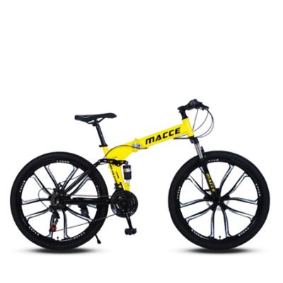 China Hot Selling Aluminum Alloy Adult Rim High Carbon Steel Disc Brake Foldable Mountain Bike For Men for sale