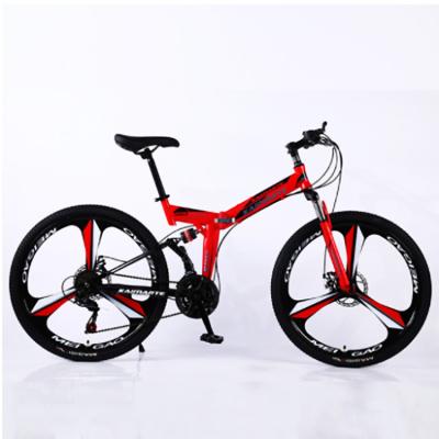 China Good Quality Steel Frame 26 Inch 21 Speed ​​Aluminum Alloy High Carbon Fork Foldable Mountain Bike For Men for sale