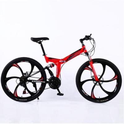 China Adult Fashion High Carbon Steel Frame 24 Inch Aluminum Alloy Fork Foldable Mountain Bikes For Men for sale