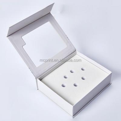 China Handmade Wholesale Premium Magnetic Flip Closure Cardboard Insert Foam Box With Window for sale