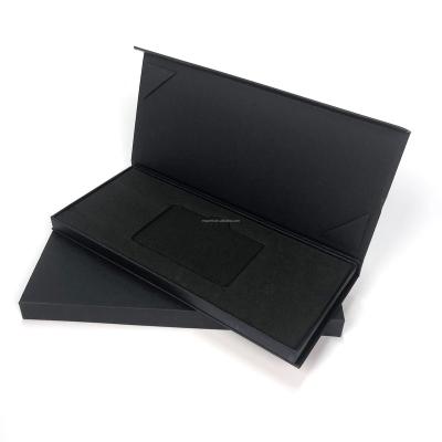 China Custom Printed Unique Design Rigid Cardboard Recyclable Matte Black Luxury Gift Box for sale