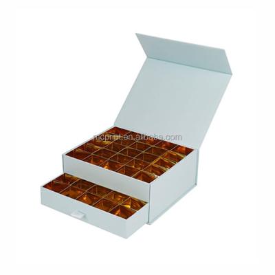 China Recycled Materials Customized Food Grade Candy Candy Gift Box Packaging Compartment Luxury Truffle Chocolate Box Dates Box Packaging for sale