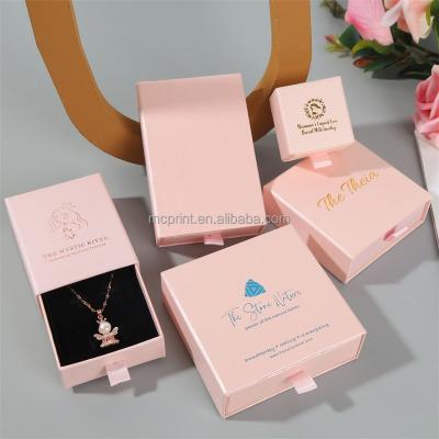 China Environmental Friendly Gift Box Logo Cardboard Paper Fashion Luxury Custom Jewelry Necklace Branded Jewelry Gift Box Packaging for sale