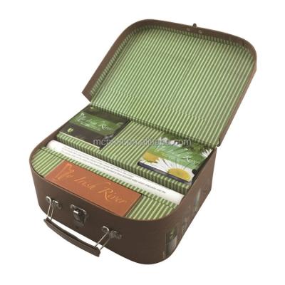 China Hot Sales Recyclable Handmade OEM Mini Stitching Craft Souvenir Suitcase Half Round Box for sale