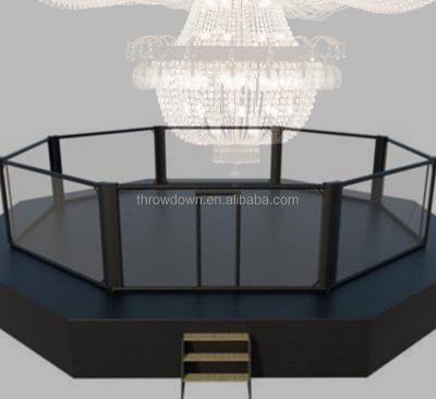 China Muttahida Majlis-e-Amal Cage Black Color Customized Boxing Competition Platform Height 1 Meter Catwalk Platform Octagon Muttahida Majlis-e-Amal Cage for sale