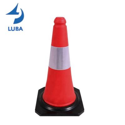 China Pavement Safety 50Cm PE Road Work Cones Traffic Cones Reflective Safety Sign Traffic Cone for sale