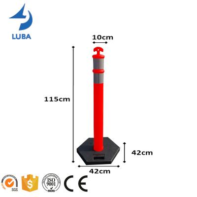 China Durable High Quality 115cm PE Reflective Traffic Bollard Traffic Warning Post for sale